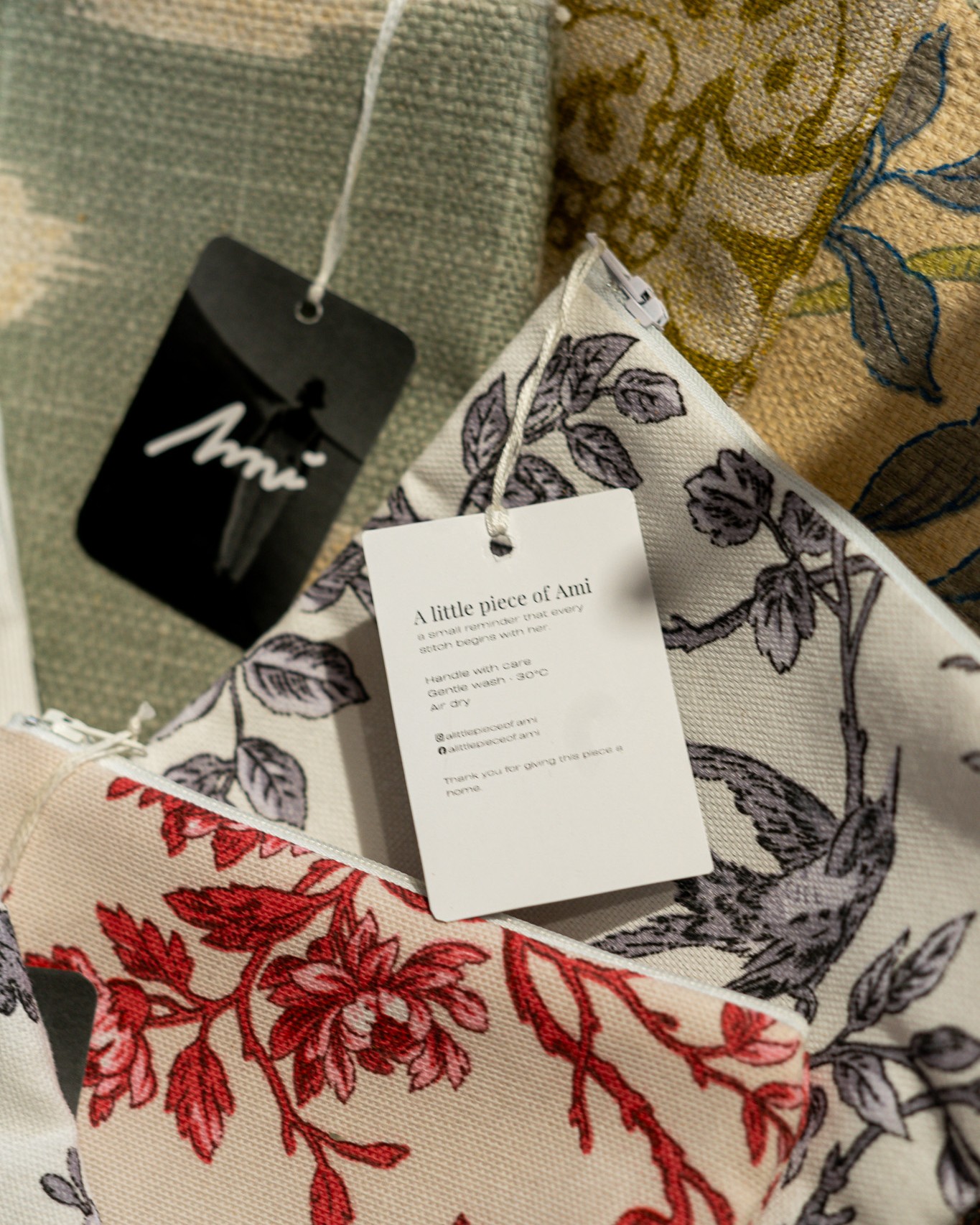Handmade Floral Zip Pouch